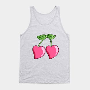 Pink Heart Cherry Tank Top